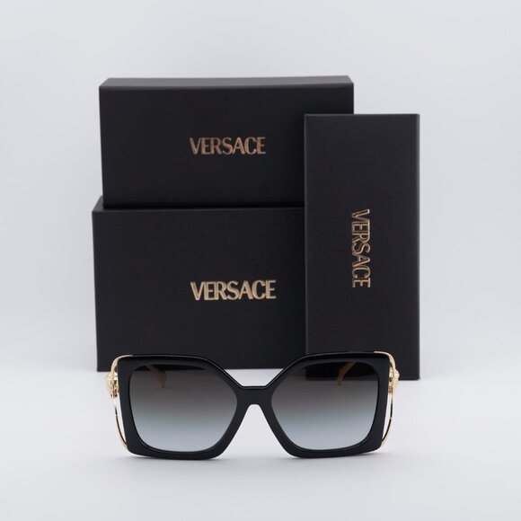 Versace VE4502U GB1/87 Square Sunglasses – Black Gold/Grey Gradient - Picture 2 of 9